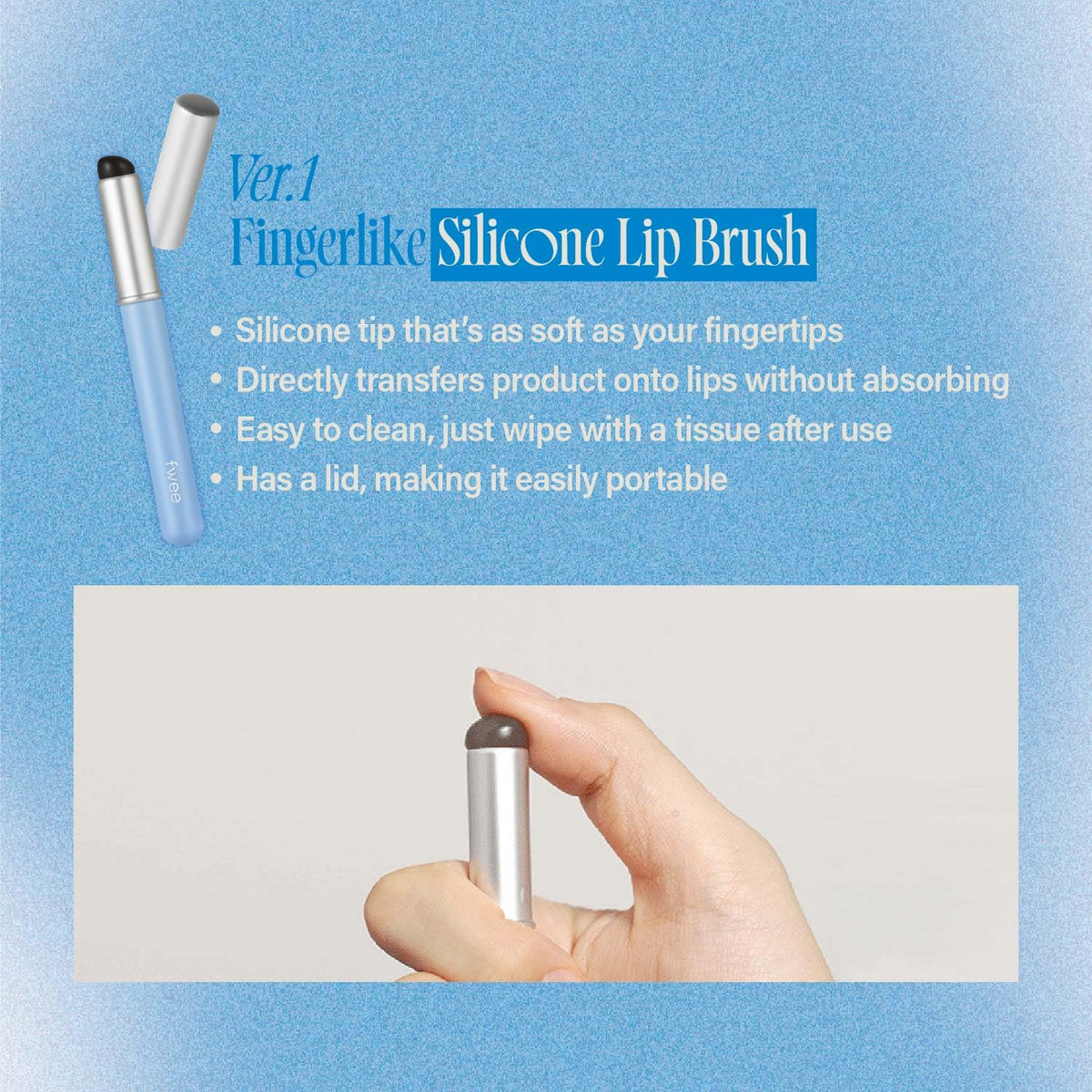 fwee Fingerlike Silicone Lip Brush with LIP & CHEEK Blurry Pudding Pot
