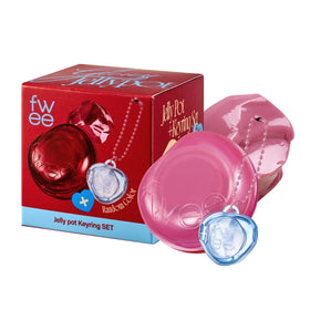 fwee Glowy Jelly Pot in Bubblegum Pink with keychain