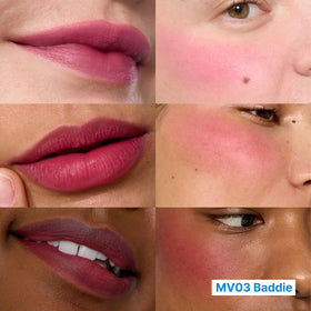 fwee Lip&Cheek Blurry Pudding Pot Baddie Mauve Berry texture close-up