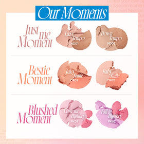 fwee Mellow Dual Blush Juicy Smile in use on model