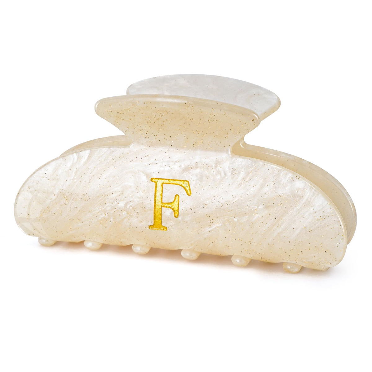 Fycert Initial Hair Clip in Gold with glitter finish