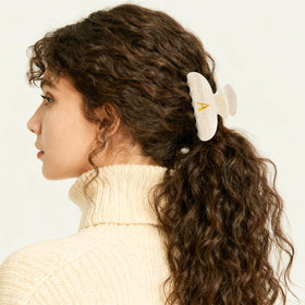 Fycert Initial Hair Clip in Lavender with initial