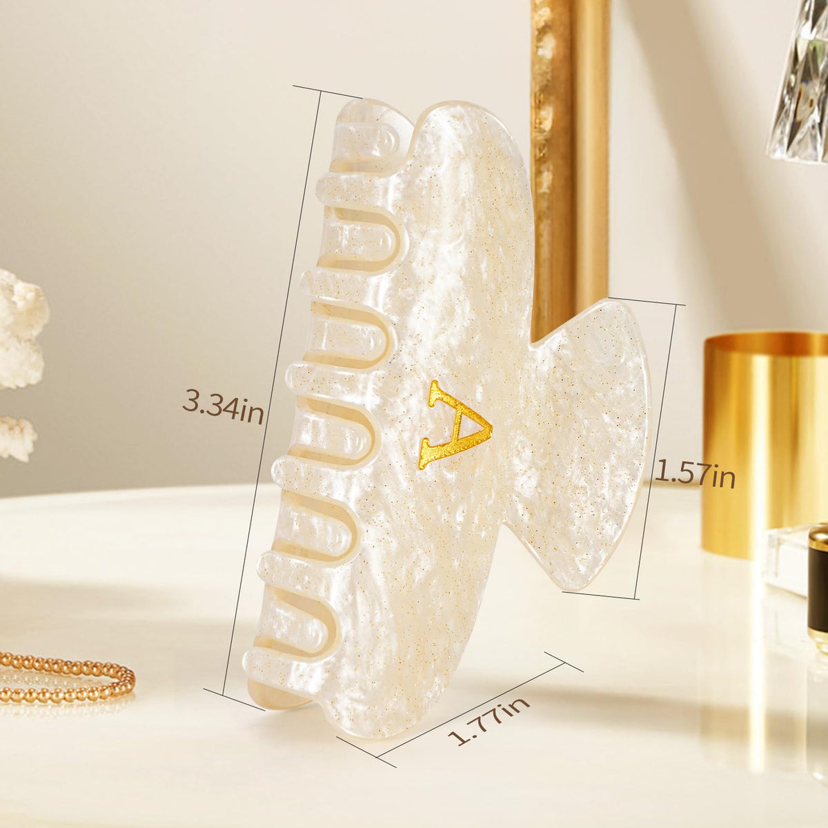 Fycert Initial Hair Clip packaging