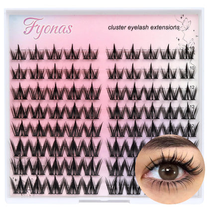 Fyonas Lash Clusters front view with 80Pcs manga style lashes