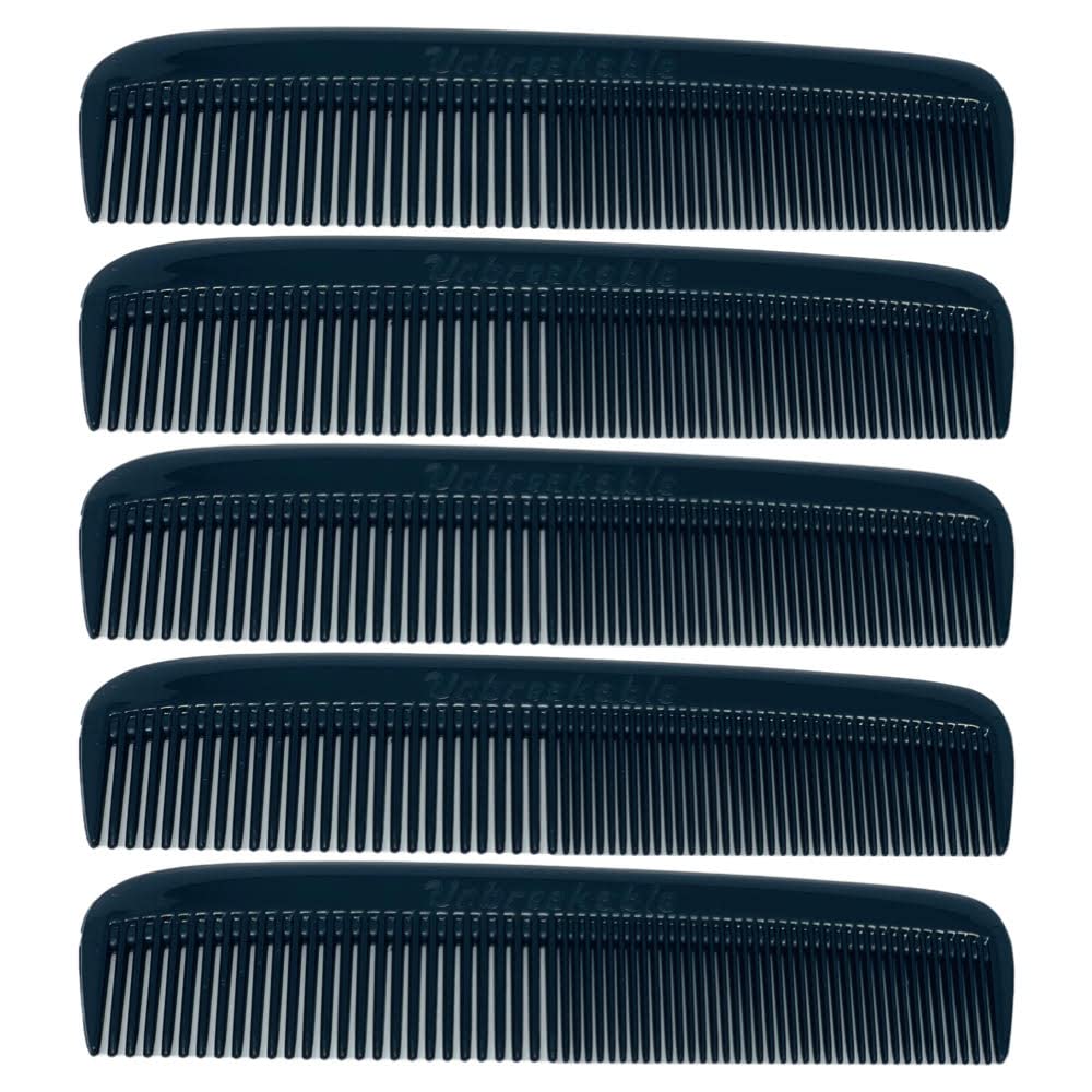 G.B.S Pocket Comb 5 Pack black combs front view