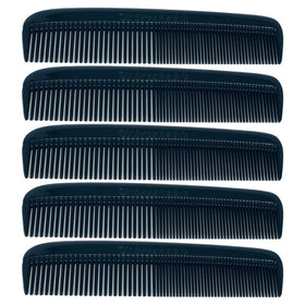 G.B.S Pocket Comb 5 Pack black combs front view