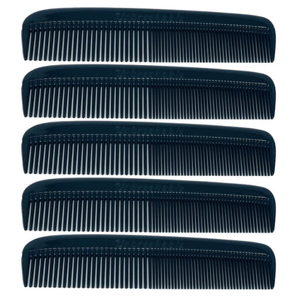 G.B.S Pocket Comb 5 Pack black combs front view