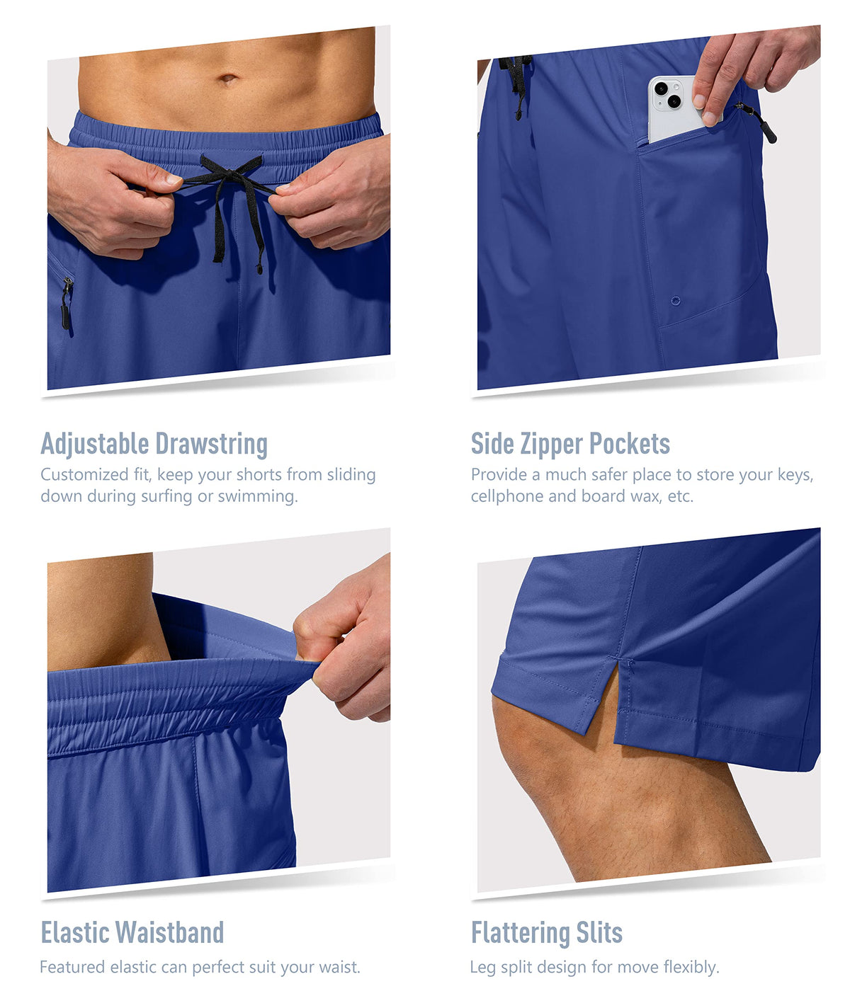 G Gradual Men's Swim Trunks blue displayed on a flat surface