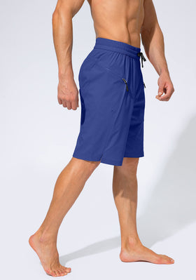 G Gradual Men's Swim Trunks blue side view with pockets
