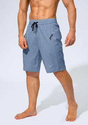 G Gradual Men's Swim Trunks Light Blue elastic waistband