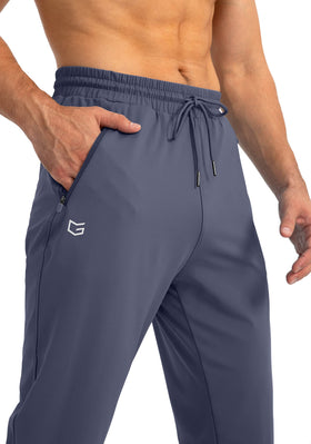 G Gradual Men's Tapered Joggers back view with adjustable waistband