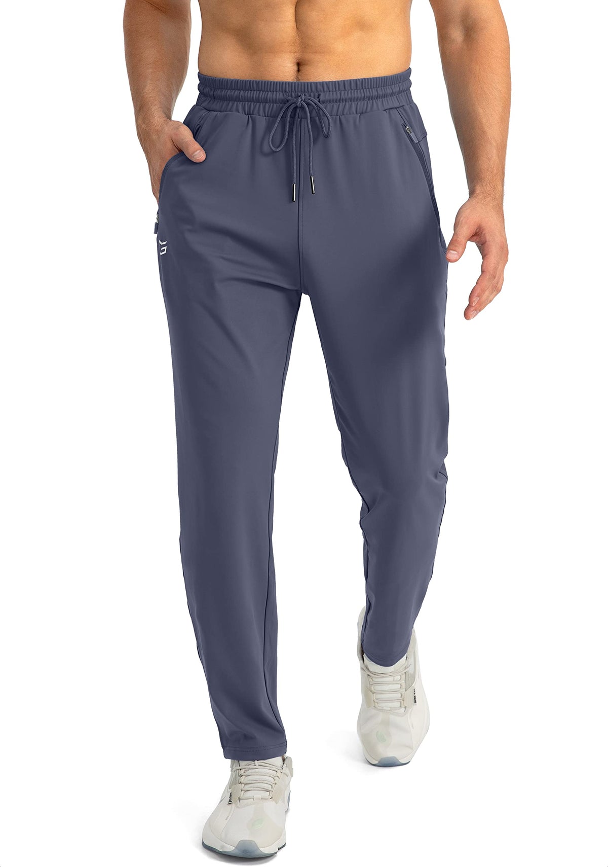 G Gradual Men's Tapered Joggers side view showcasing zipper pockets