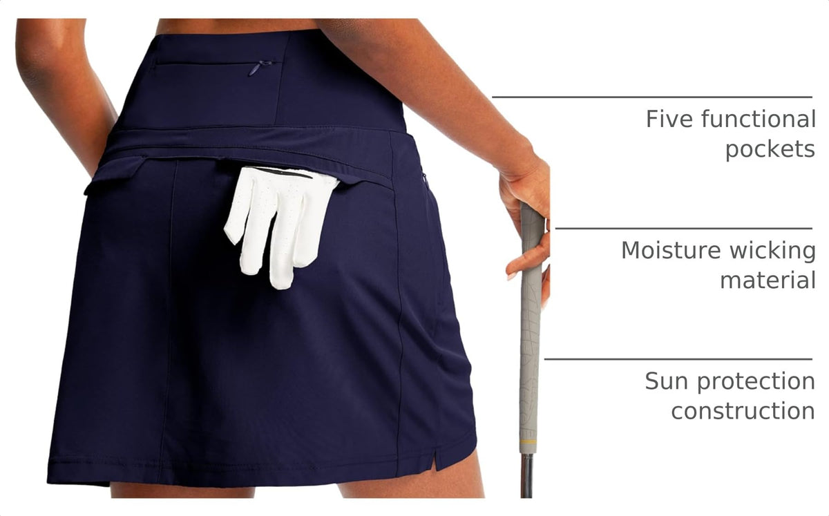 G Gradual Women's Athletic Skirt side view showing built-in shorts