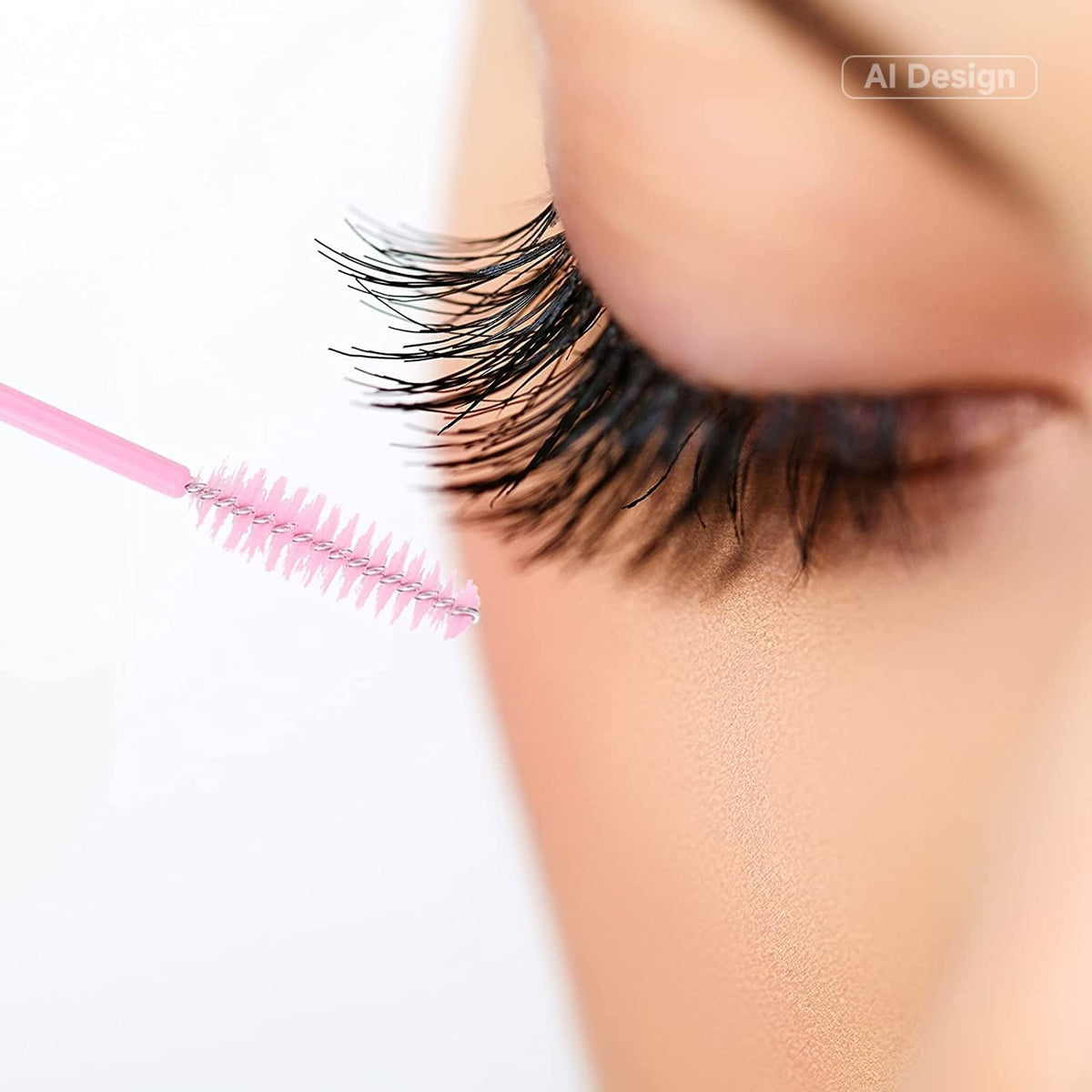 G2PLUS disposable eyelash brushes in a cosmetic bag