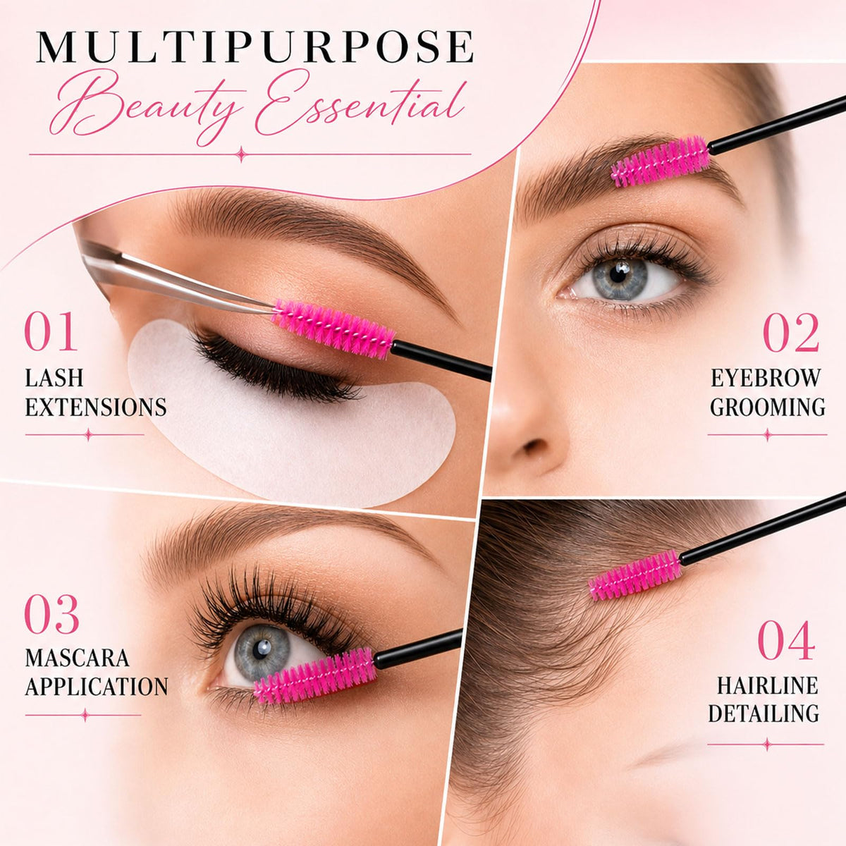 G2PLUS Eyelash Brush close-up of flexible spoolie head