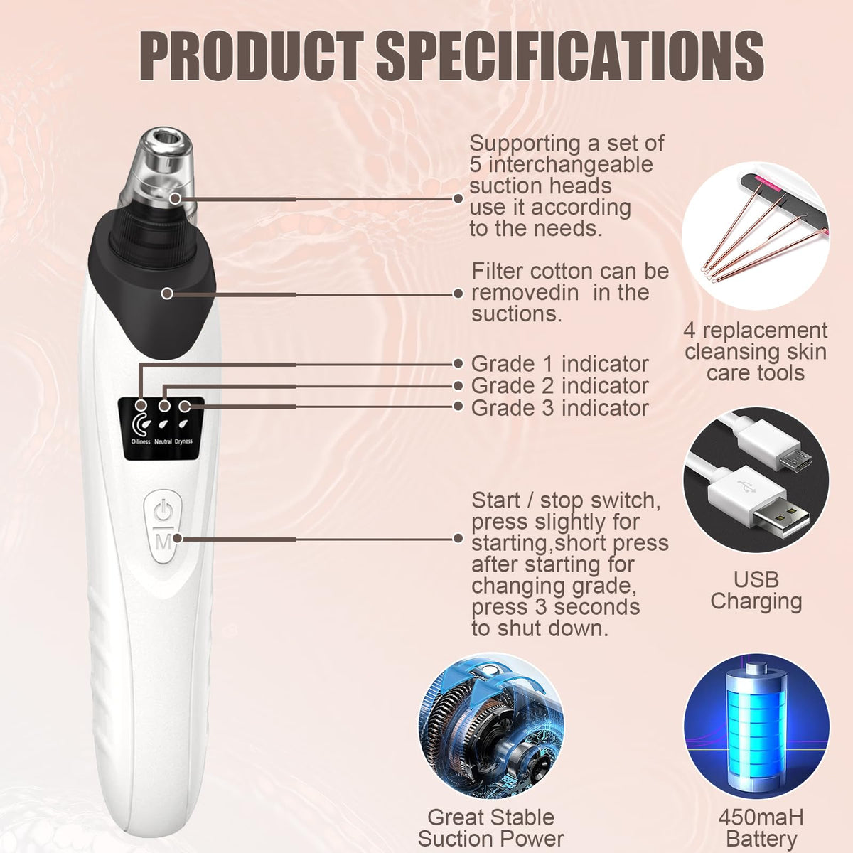 Gackoko Blackhead Remover in hand demonstrating portability