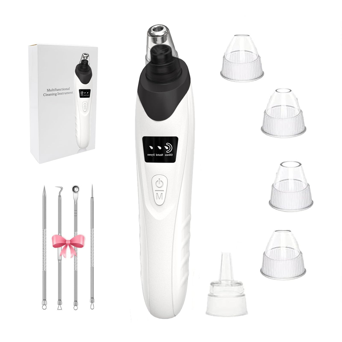Gackoko Blackhead Remover Pore Vacuum black model front view