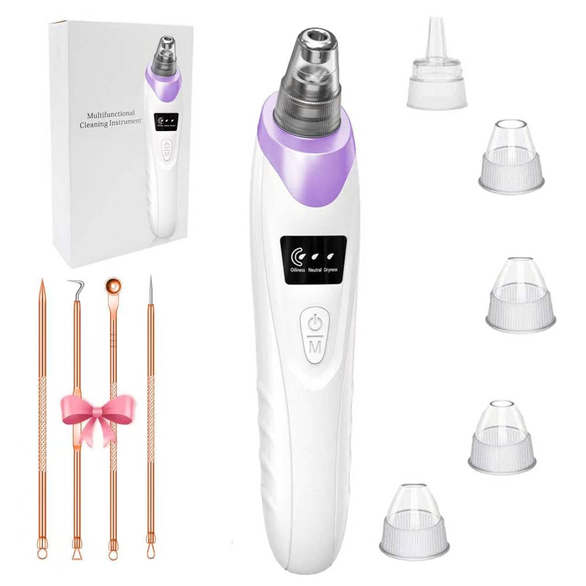 Gackoko Blackhead Remover Pore Vacuum front view in purple