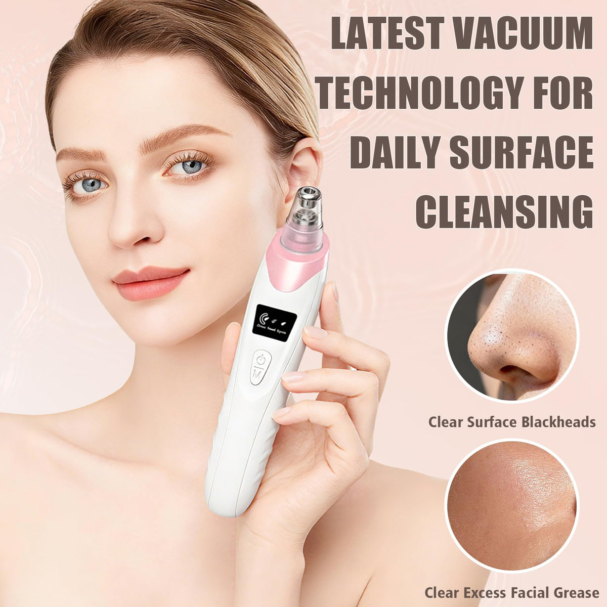 Gackoko Blackhead Remover Pore Vacuum showing suction levels