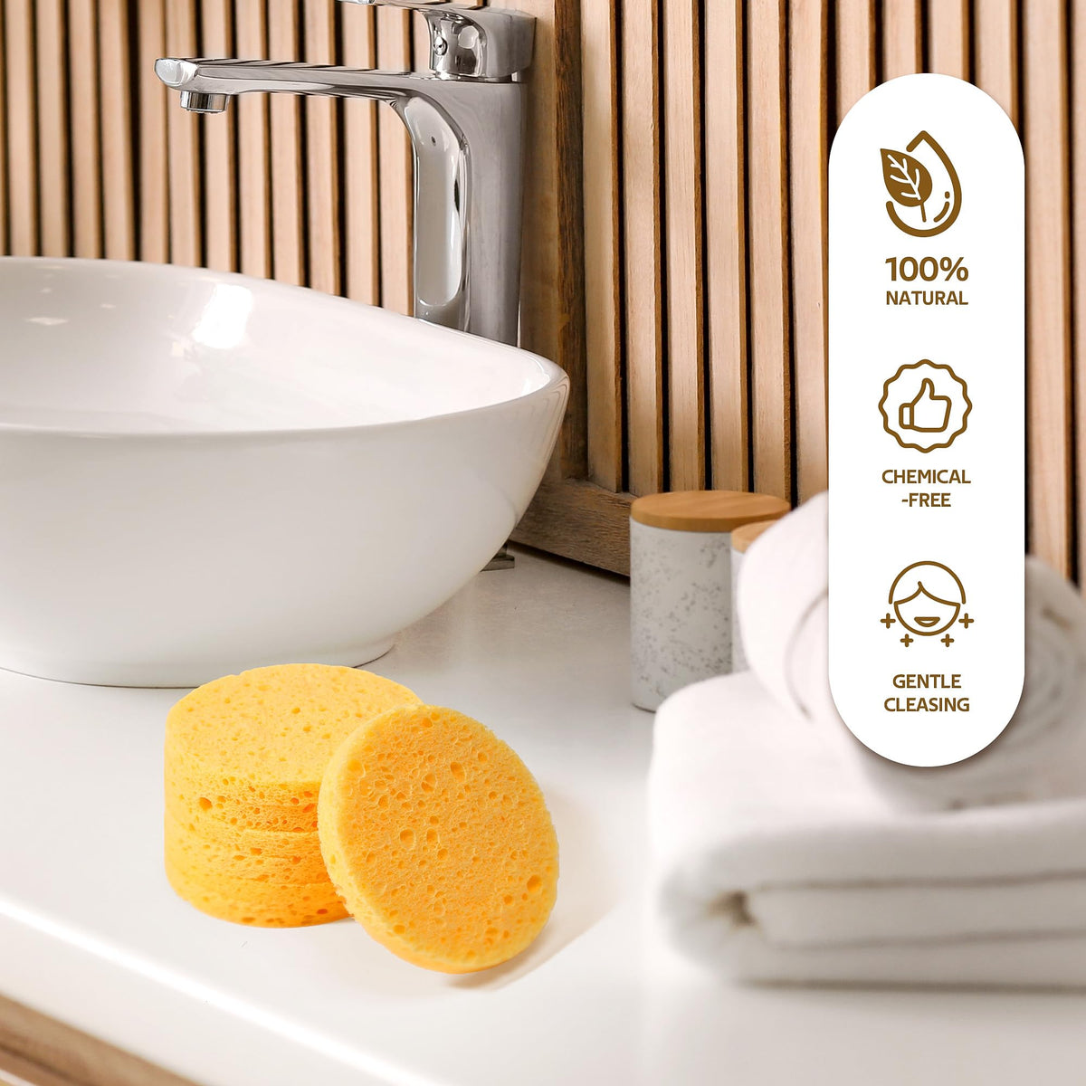 GAINWELL 100PCS Compressed Facial Sponges eco-friendly materials