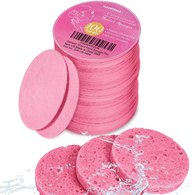 GAINWELL 100PCS Compressed Facial Sponges pink front view