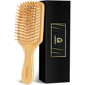 GAINWELL Bamboo Hair Brush front view with ergonomic handle