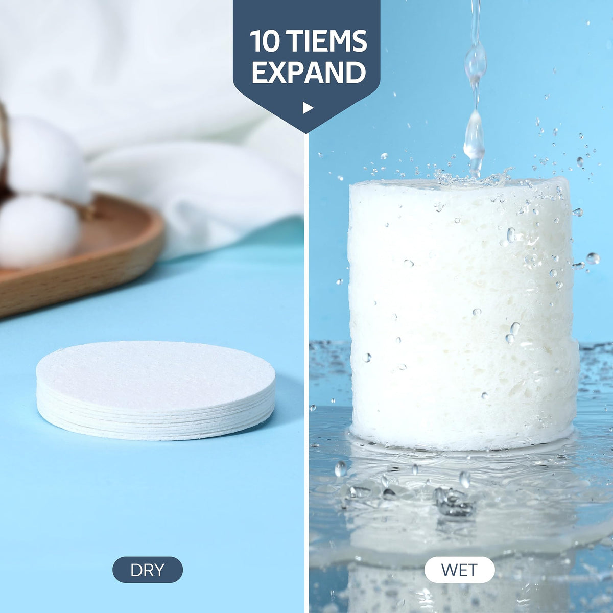 GAINWELL facial sponges displayed in a spa setting