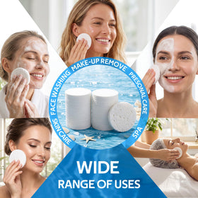 GAINWELL facial sponges displayed on a bathroom counter