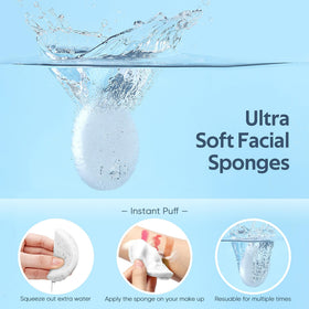 GAINWELL facial sponges packaging with 100 pieces