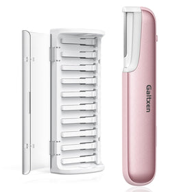 Galtxen Dermaplaning Tool pink model front view with LED light