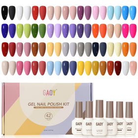 GAOY 42 Pcs Gel Nail Polish Set with 39 colours and top coats