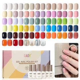 GAOY 42 Pcs Gel Nail Polish Set with 39 colours displayed