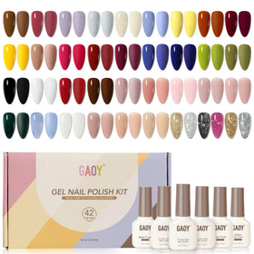 GAOY 42 Pcs Gel Nail Polish Set with 39 colours displayed