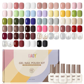 GAOY 42 Pcs Gel Nail Polish Set with 39 colours displayed