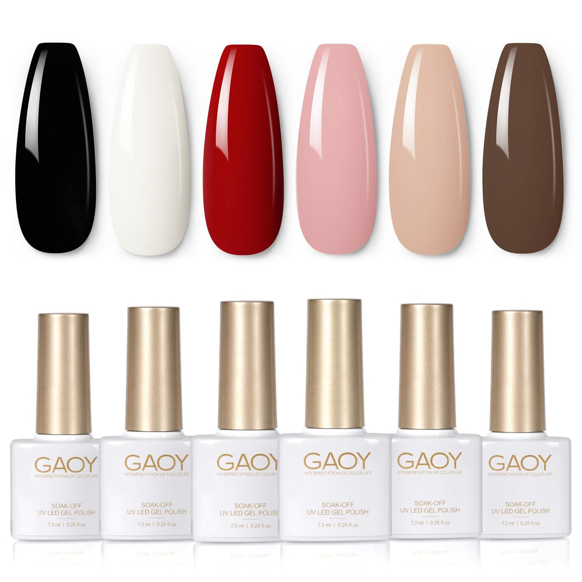 GAOY Black White Gel Nail Polish Set packaging front view