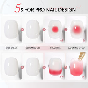 GAOY Blooming Gel Nail Polish bottles with floral patterns