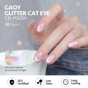 GAOY Cat Eye Gel Nail Polish 16ml close-up of glitter finish
