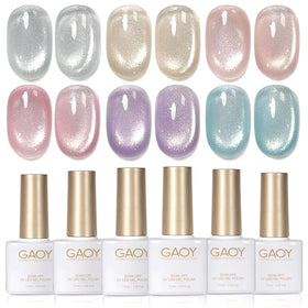 GAOY Cat Eye Gel Nail Polish Kit with 6 colours and magnet