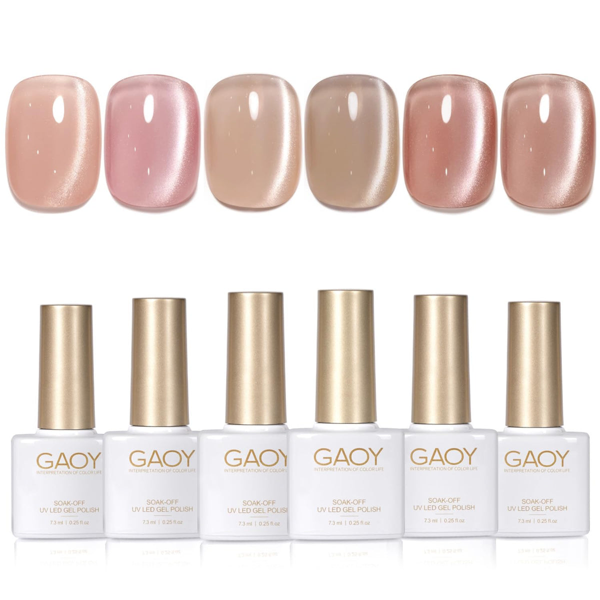 GAOY Cat Eye Gel Nail Polish Kit with 6 colours and magnet