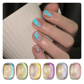 GAOY Cat Eye Gel Nail Polish Kit with six colours and magnet