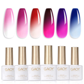 GAOY Color Changing Gel Nail Polish Set with 6 shades front view