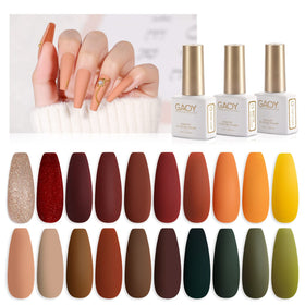 GAOY Fall Gel Nail Polish Set with 20 colours and top coats