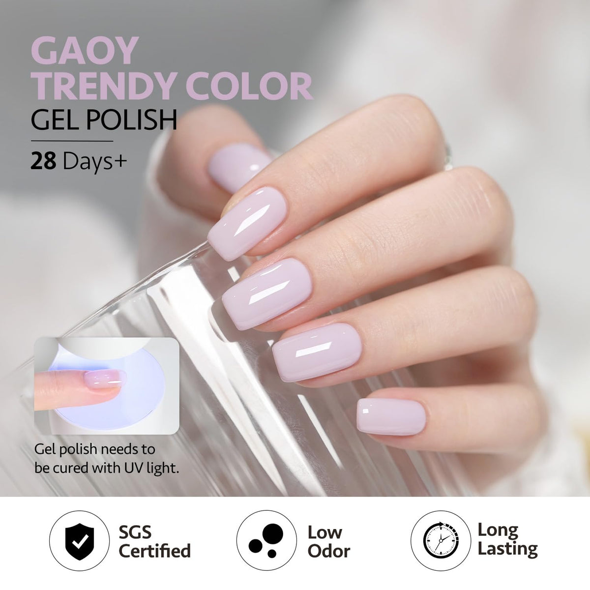 GAOY Gel Nail Polish application on nails