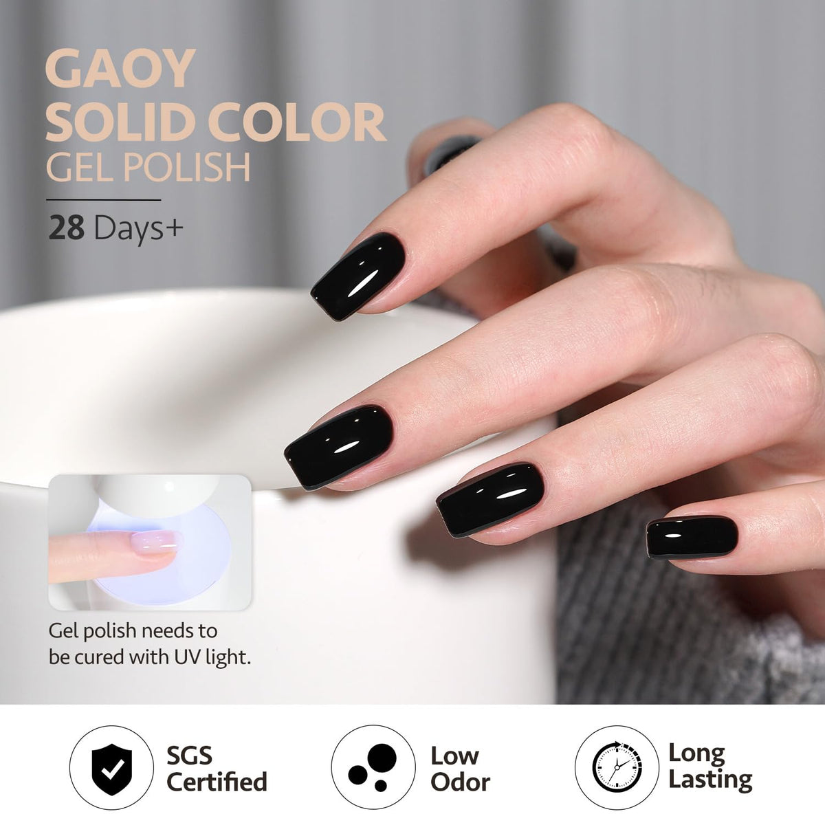 GAOY gel nail polish glossy finish on nails