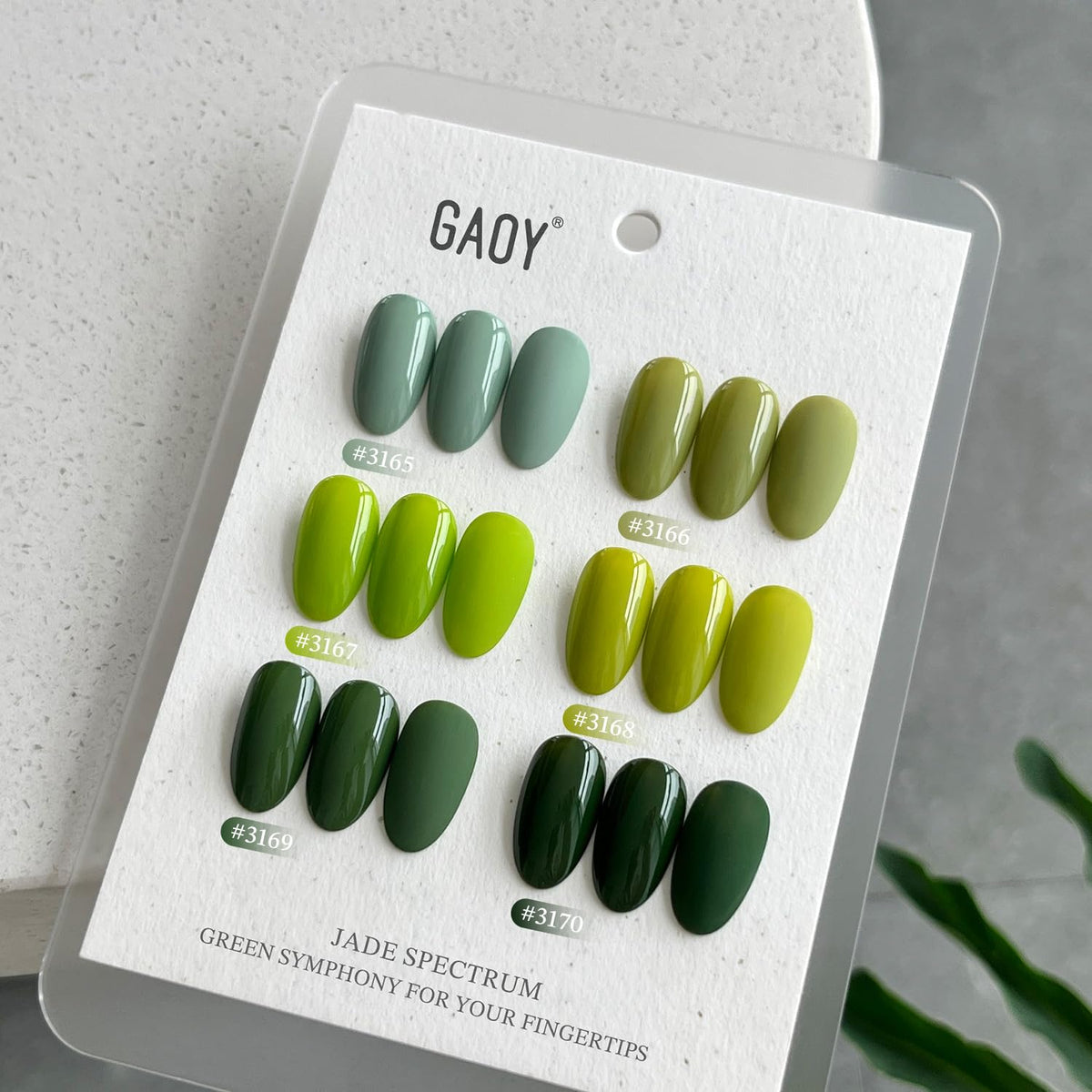 GAOY gel nail polish set displayed with nail art accessories