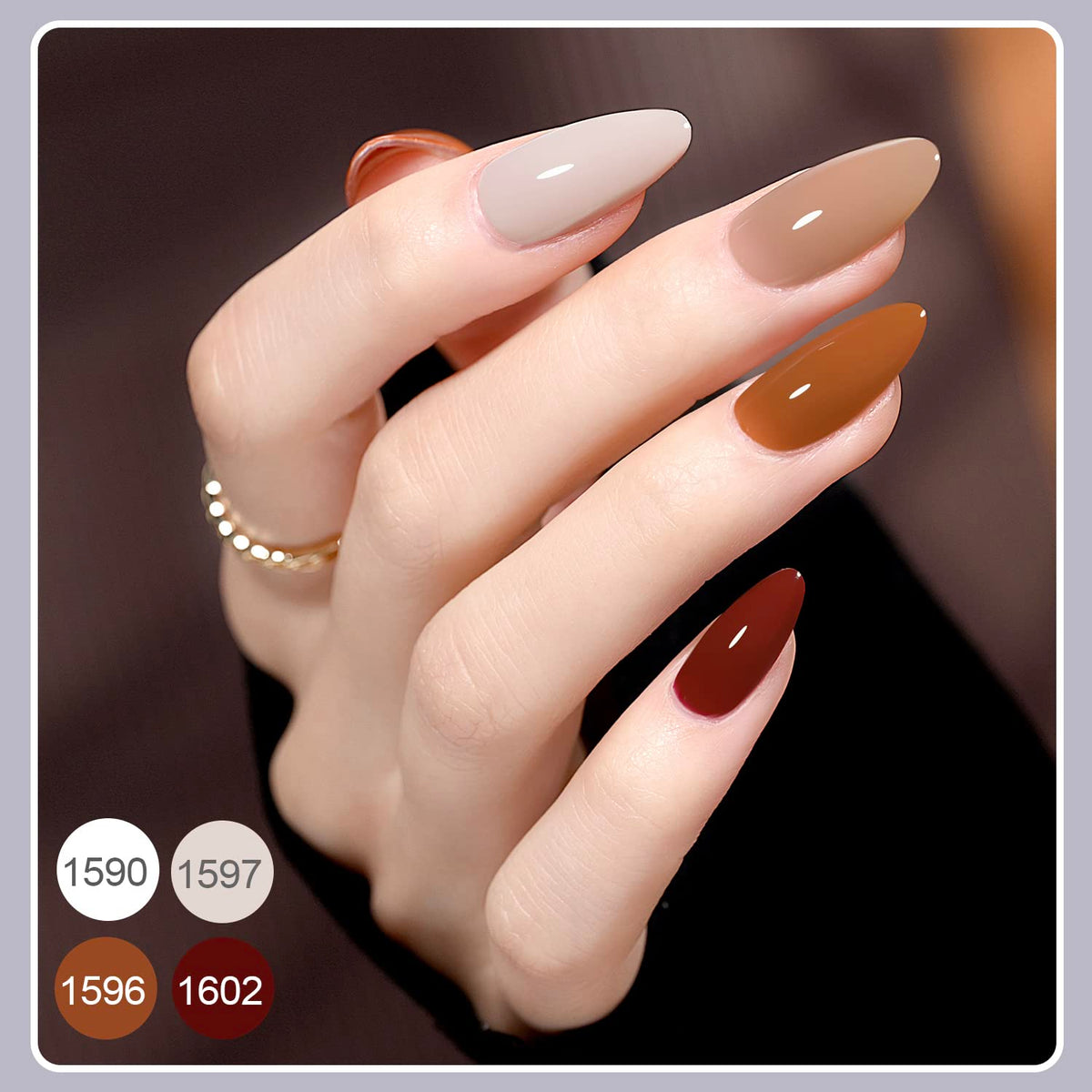 GAOY gel nail polish set packaging with all 42 pieces