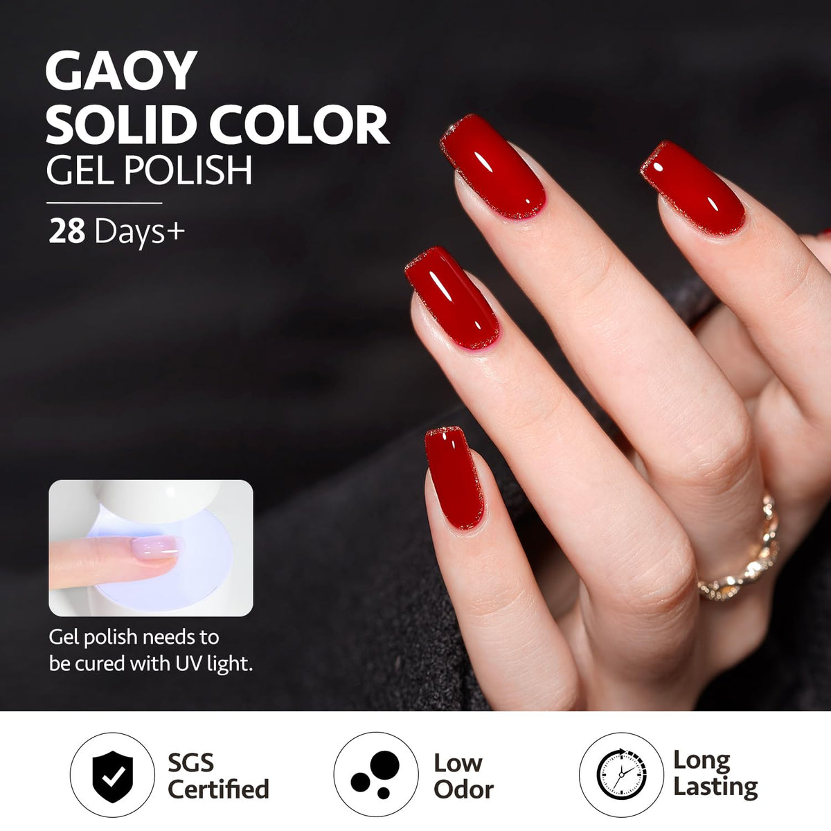 GAOY gel nail polish set packaging with six colours