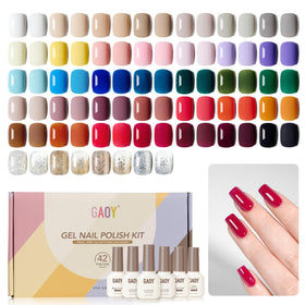 GAOY Gel Nail Polish Set with 39 vibrant colours and top coat