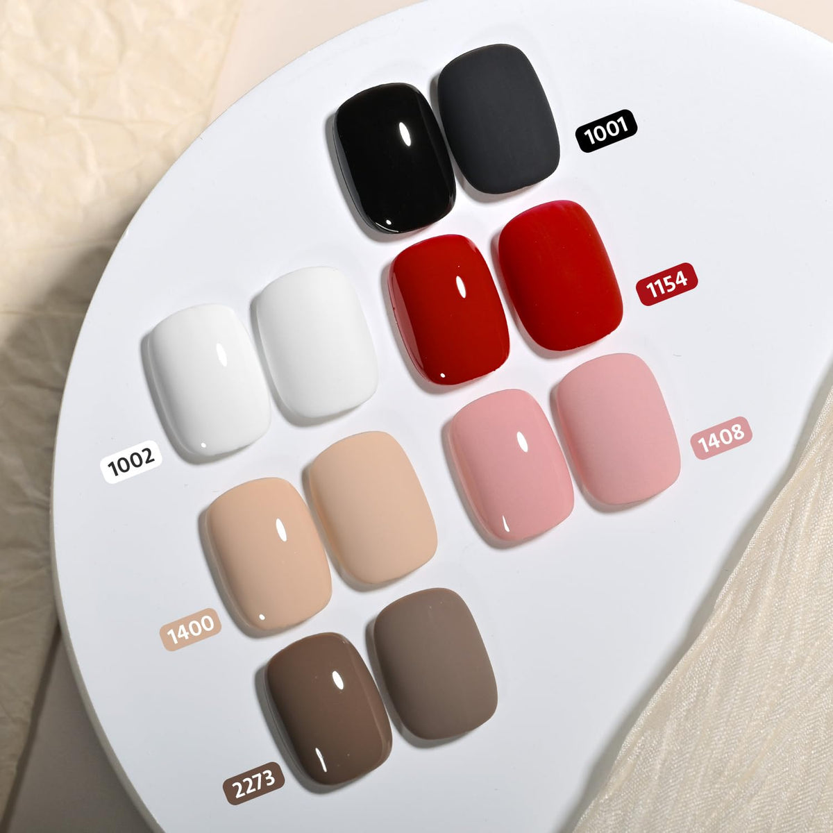 GAOY gel nail polish set with six colours displayed