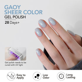 GAOY gel polish bottles arranged on a table